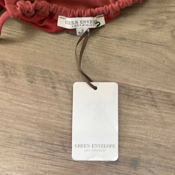 Green Envelope Womens Halter Tank Rust Sleeveless Top Sz S - Picture 9 of 9